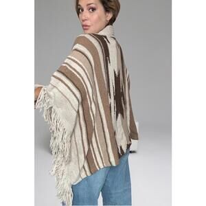 Vintage Ralph Lauren Knit Poncho with Fringe Detail